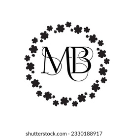Diseño creativo del logotipo de MB de letra inicial