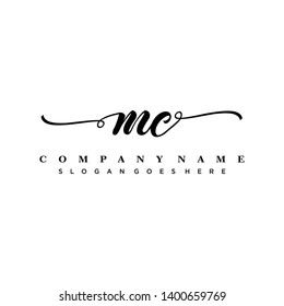 Initial Letter Mc Beautiful Handwriting Logo Stock Vector (Royalty Free ...