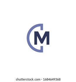 Plantillas de diseño de vectores de logotipos de letras iniciales mc o cm