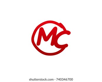The initial letter MC handwritten logo