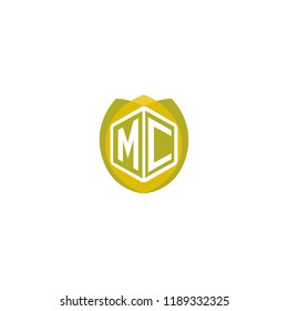 Initial Letter MC Hexagonal Shape Logo Design with Leaf, Nature, Ecology, Environment Illustration