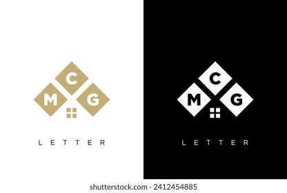 Initial Letter MCG triangle monogram cool modern logo