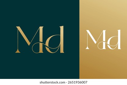 Anfangsbuchstabe MD DM Logo Design Vektorgrafik für Paar, Hochzeit und Geschäft