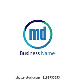 Initial Letter MD Logo Template Design