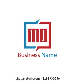 Initial Letter MD Logo Template Design