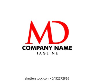 Initial Letter MD Logo Template Design