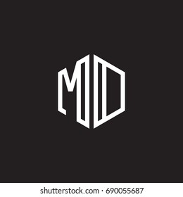 Initial Letter Md Mo Minimalist Line Stock Vector (royalty Free 