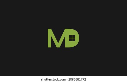 Letra inicial MD mayúscula los elementos de plantilla de diseño de logotipo moderno. Vector