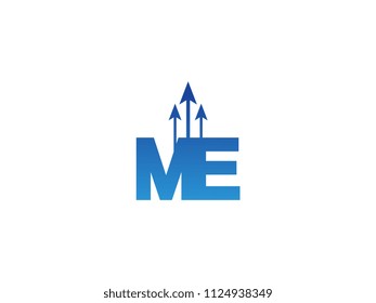 Initial Letter ME Arrow Chart Finance Business