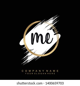 Initial letter ME beautiful handwriting logo vector template