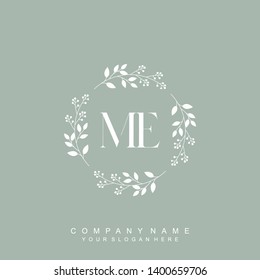 Initial letter ME beautiful handwriting logo vector template