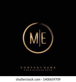 Initial letter ME beautiful handwriting logo vector template