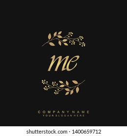Initial letter ME beautiful handwriting logo vector template
