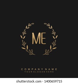 Initial letter ME beautiful handwriting logo vector template
