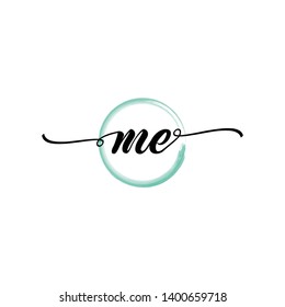 Initial letter ME beautiful handwriting logo vector template