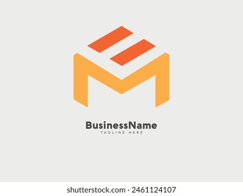 Initial letter me or em logo design vector