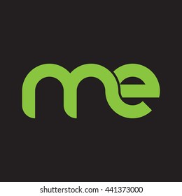 initial letter me linked round lowercase logo green