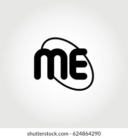 initial letter me logo black