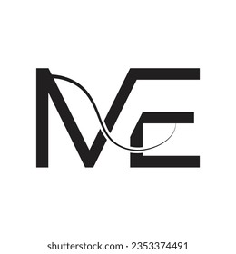 
Letra inicial diseño del logotipo ME creativo símbolo moderno monograma
