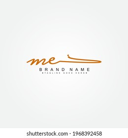 Initial Letter ME Logo - handgezeichnetes Signature-Logo