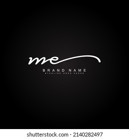 Initial Letter ME Logo - Hand Drawn Signature Style Logo