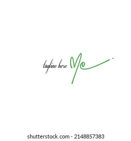 Initial Letter me Logo    Handwritten Signature Logo