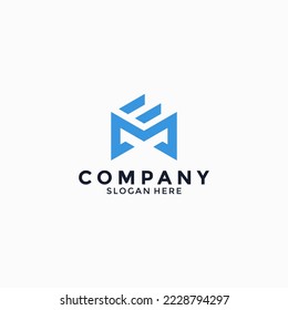 Initial Letter ME Logo, Minimal Alphabet Logo