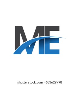 initial letter ME logotype company name colored blue and grey swoosh design. vector logo for business and company identity.

