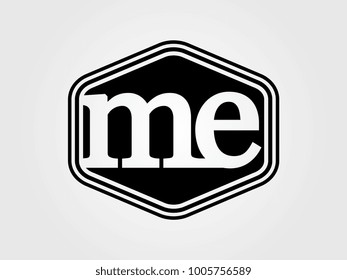Initial letter me lowercase logo minimalist black