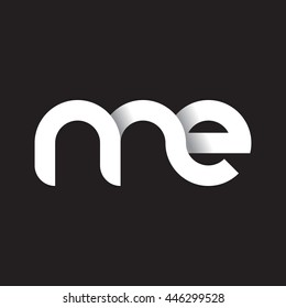 initial letter me modern linked circle round lowercase logo white black