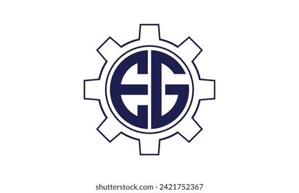 EG initial letter mechanical circle logo design vector template. industrial, engineering, servicing, word mark, letter mark, monogram, construction, business, company, corporate, commercial, geometric
