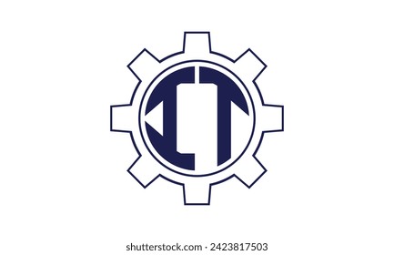 IT initial letter mechanical circle logo design vector template. industrial, engineering, servicing, word mark, letter mark, monogram, construction, business, company, corporate, commercial, geometric