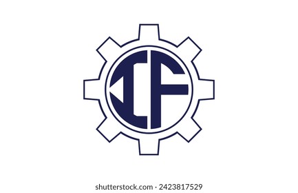 IF initial letter mechanical circle logo design vector template. industrial, engineering, servicing, word mark, letter mark, monogram, construction, business, company, corporate, commercial, geometric