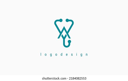 Initial Letter A with Medical Kit Stethoscope Logo. Usable for Business and Branding Company Logos. Flat Vector Logo Design Template Element.