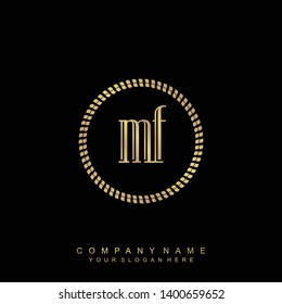 Initial letter MF beautiful handwriting logo vector template