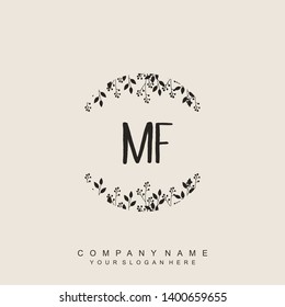 Initial letter MF beautiful handwriting logo vector template