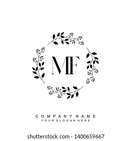 Initial letter MF beautiful handwriting logo vector template