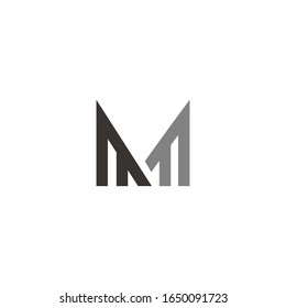 initial letter mf or fm logo vector design