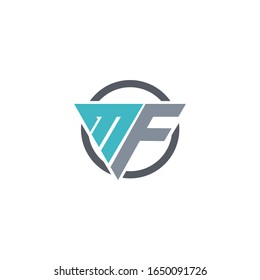 initial letter mf or fm logo vector design