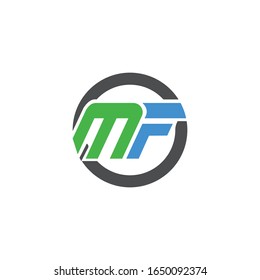 initial letter mf or fm logo vector designs