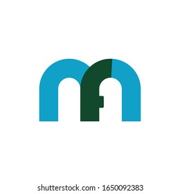 letras iniciales diseños vectoriales mf o fm
