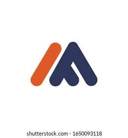 Initial letter mf or fm logo design template