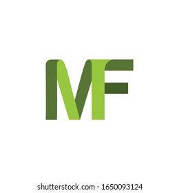 Initial letter mf or fm logo design template