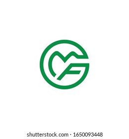 Plantillas de diseño de vectores de logotipo mf o fm de letra inicial