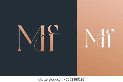 Letra inicial MF FM logotipo design vetor ilustração para casal, casamento e negócios