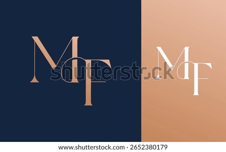 Initial letter MF FM logo design vector illustration for couple, wedding, and business