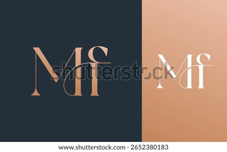 Initial letter MF FM logo design vector illustration for couple, wedding, and business