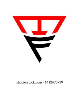 Initial Letter MF Linked Triangle Design Logo