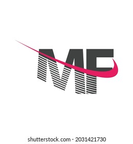 Initial Letter MF Logo Design Template. Swoosh Modern Logo Combination Letter M With Letter F