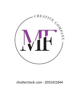 Vorlage für das Design des Logos im Anfangsbuchstaben MF. Logo-Kombinationsbrief M mit Buchstabe F